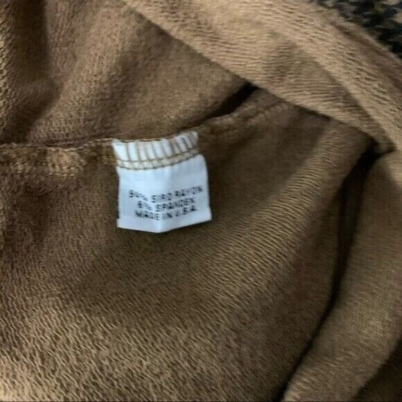 Bryn Walker XXS Brown Houndstooth Draped Cowl Neck Top Minimalist Lagomorph - Picture 6 of 7